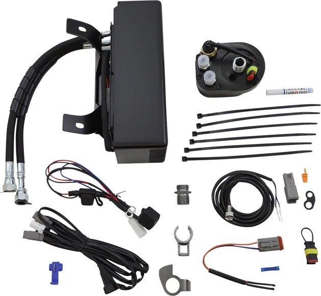 UltraCool Below Regulator Mount Oil Cooler Kit Flat Black #RF-1F Harley Davidson - Image 1 of 1