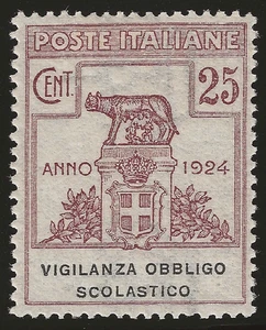 1924 Regno d'Italia - Parastatali Vigilanza Obbligo Scolastico 25 c. MH* - Picture 1 of 1