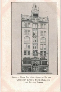Brooklyn Eagle Germania Savings Bank Building Fulton Street UNUSED 1905 NYC - Picture 1 of 2