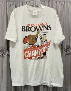 Cleveland Browns 1989 AFC Champions T-Shirt Gr. XL Single Stitch RARE VTG PRINT - Bild 1 von 8