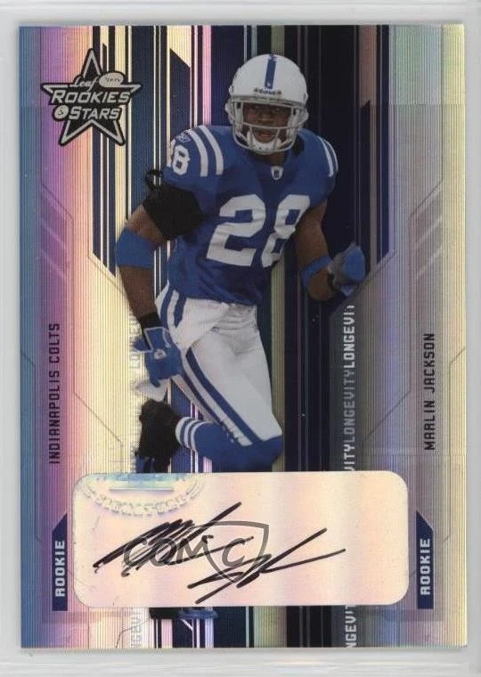 2005 Leaf Rookies & Stars Longevity Parallel Holofoil /10 Marlin Jackson Auto RC - Image 1 of 2