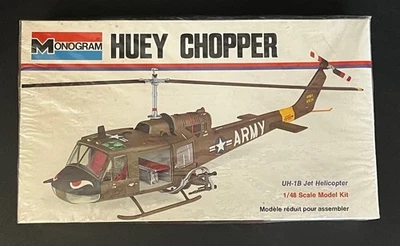 Monogram Huey Chopper UH-1B 1/48 Scale Model Kit #6809 Sealed Vintage 1968/73 - Image 1 of 4