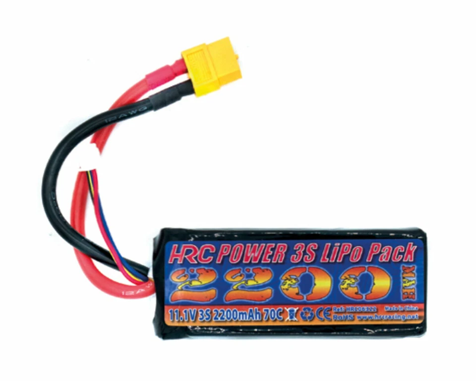 HRC Racing Akku LiPo 3S 11.1V 2200mAh 70C HRC 2200 XT60 26x35x90mm HRC06322X  - Bild 1 von 1
