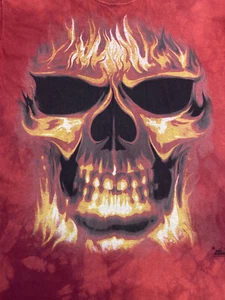 Skull Fire Skulbone Dark Metal Shirt The Mountain Red Sz Lg Vintage Style Z78 - Picture 1 of 7