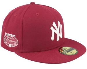 New York Yankees 2008 All Star Game Cherry Wine 59FIFTY Fitted Hat Size 7 1/4 - Picture 1 of 8