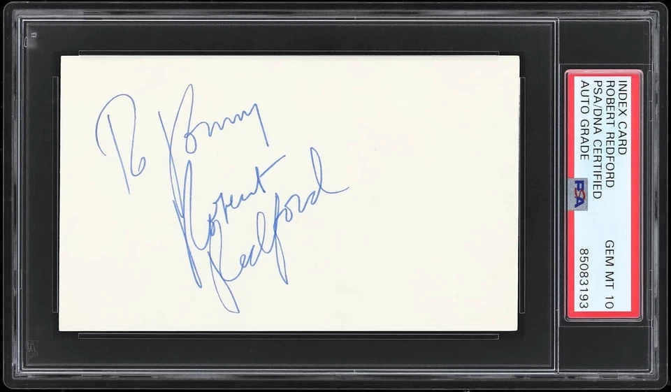 Robert Redford "The Natural Roy Hobbs Baseball" Signed 3x5 Index Card PSA 10 - Image 1 of 4