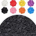 4000 Pcs Black Clay Beads for Bracelet Making Kit, Flat Round Polymer Spacer Hei