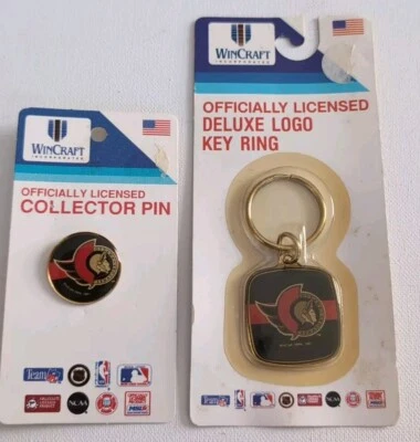 Ottawa Senators Metal Keychain and Collector Pin NEW Team Logo NHL WinCraft Inc - Image 1 of 2