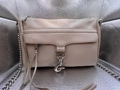 Rebecca Minkoff MAC Gray Leather Crossbody Bag with Silvertone Hardware - Image 1 of 4