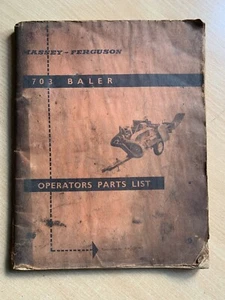 Massey Ferguson 703 Conventional Baler, Operators Parts List, Book. - Picture 1 of 6