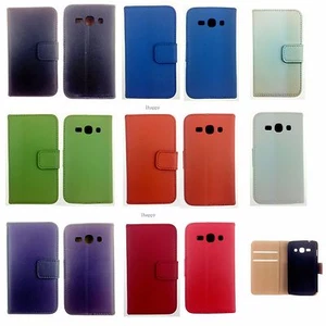 Luxury Genuine Real Leather Wallet Case Cover for Samsung Galaxy ACE 3 free post - Picture 1 of 18