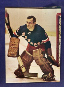1960s-70s Ed Giacomin Pin-up 4 sided folded poster New York Rangers Vintage 8x11 - Picture 1 of 4