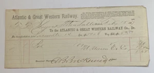 Antiguo 1867 y Great Western Railway factura recibo de factura recibo de factura - Imagen 1 de 2