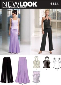 New Look 6584 Misses Special Occasion Corset Tops Pants, Floor length Skirt 6-16 - Picture 1 of 5