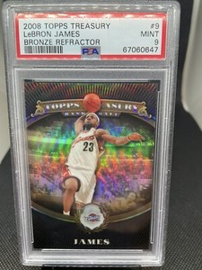 2008-09 Topps Treasury Bronze Refractor /999 LeBron James #9 PSA 9 MINT RARE