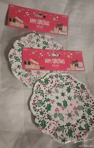 NUEVO Lote de 2 tapetes de encaje de papel redondos grandes de Navidad de 8,5" X 16 = 32 ct NAVIDAD - Imagen 1 de 2