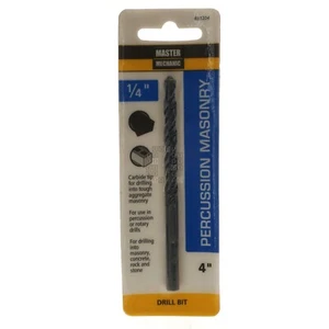 Broca de mampostería de percusión con punta de carburo Master Mechanic 691204 1/4", longitud de 4" - Imagen 1 de 7