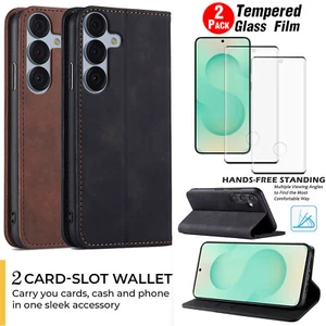 For Samsung Galaxy S25 Plus/Ultra Case Flip Wallet Leather Cover Tempered Glass - Bild 1 von 27