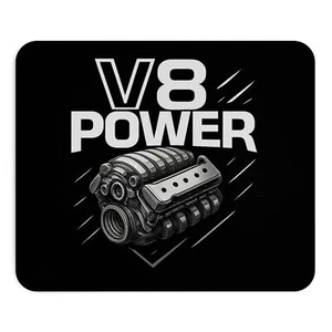 V8 Power Mauspad  Tuning Schreibtischunterlage für Auto-Fans - Afbeelding 1 van 5
