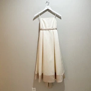 Vintage VERA WANG Girl’s Champagne Ivory Formal Dress Tulle Petticoat USA Sz 12 - Picture 1 of 10