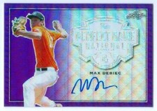 MAX DEBIEC "PURPLE METAL WAVE AUTOGRAPH /8" LEAF PERFECT GAME NATIONAL 2020