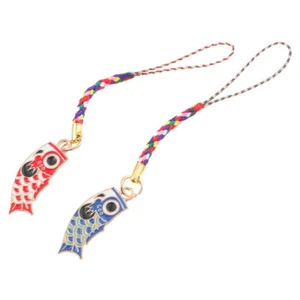 2 Pcs Transfert Carpe Pendentif Drapeau Poche Charme Téléphone Mignon - Photo 1/12