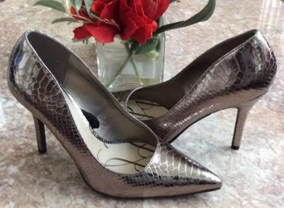 Zapatos de salón Sam & Libby para mujer bronce con estampado de piel de animal punta en punta talla 9,5 ¡USADOS EN EXCELENTE ESTADO! Foto 1 de 4