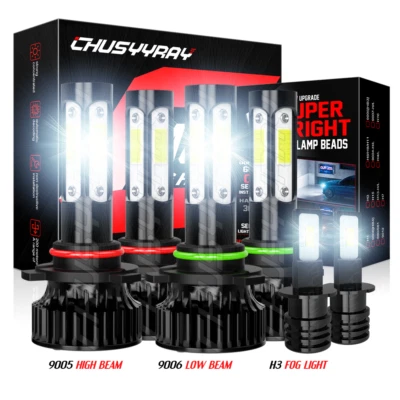 For Chevrolet Tahoe 1995-1999 6x Combo LED Hi/Lo Beam Headlight Fog Light Bulbs - Image 1 of 4