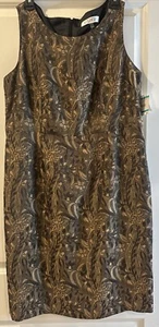 Kasper Damen Etui ärmelloses Kleid schwarz und gold Gr. 16 brandneu - Bild 1 von 13