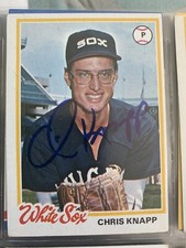 2 Chris Knapp 1978 Topps baseball cards.  1 card autographed