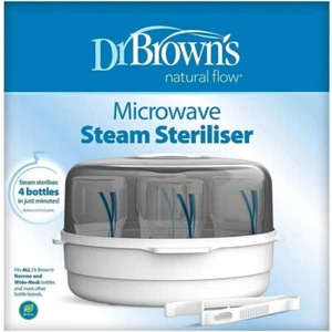 Dr Brown's Microwave Steam Steriliser AC057 + Tongs (Fits 4 Bottles) - Picture 1 of 4