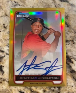 Jonathan Singleton 2012 Bowman Chrome Gold Refractor Prospect Auto RC 11/50 - Picture 1 of 10