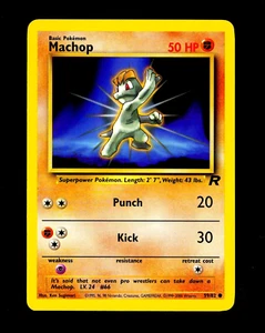 2000 Pokemon MACHOP Team Rocket Set YELLOW INK ERROR Misprint Card 59/82 NM MINT - Picture 1 of 5
