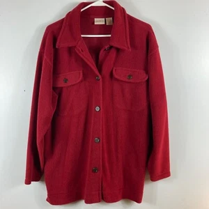 Womens Vintage Crossroads Fleece Shacket Red S - Picture 1 of 5