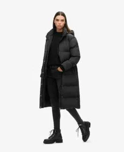 Superdry Damen Longline Puffer Mantel mit Kapuze - Bild 1 von 7