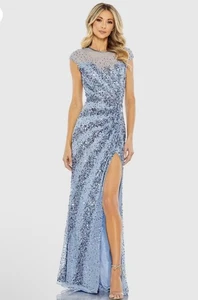 Mac Duggal 5619 Größe 4 französisch blau verziert hochgeschlossen Herzausschnitt Kleid $ 498 - Bild 1 von 15