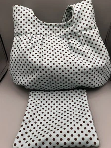 Hobo Style Yacht Dot Schultertasche türkis mit braunen Punkten, mittelgroß - Bild 1 von 6