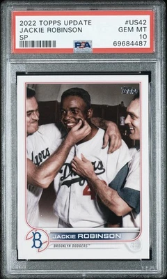 2022 TOPPS UPDATE SP #US42 JACKIE ROBINSON PSA 10 - Image 1 of 3