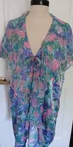 BATA DE COLECCIÓN VICTORIA SECRET ETIQUETA DORADA PASTEL FLORAL FRONTAL CORBATA TALLA P NUEVA DIFÍCIL DE ENCONTRAR - Imagen 1 de 6