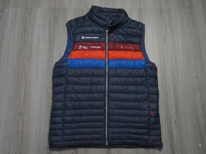 Cotopaxi Fuego Vest Mens Medium Large Navy Blue Red Striped Puffer Insulated - Picture 1 of 5