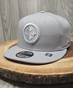 Pittsburgh Steelers New Era 9Fifty Gorra Ajustable Snapback NFL Gris Sobre Gris - Imagen 1 de 13
