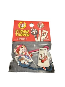Buc-ee's Straw Topper 3 piece set - New in Package - Patriotic, Cup, Flowers - Picture 1 of 3