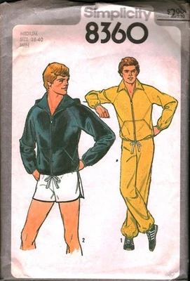 8360 Vintage Simplicity SEWING Pattern Mens Pants Shorts Unlined Jacket 1970s M - Image 1 of 2