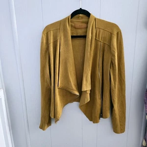 BlankNYC Tan Suede Moto Jacket XL – Draped, Minimalist, Classic - Picture 1 of 8