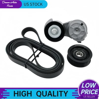 Serpentine Belt Tensioner Pulley Kit Fit 2000-2002 Ford Crown Victoria 4.6L V8 Foto 1 de 4