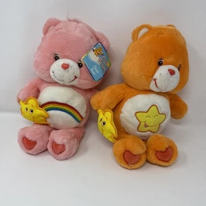 Care Bears Rainbow Cheer Bear & Star Laugh A Lot Plüsch 2003 Vintage 2 Stück - Bild 1 von 9