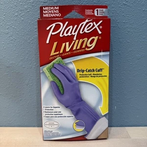 Playtex Living Handschuhe lila Gr. Medium Drip Catch Cuff 3-lagig Schutz NEU - Bild 1 von 6