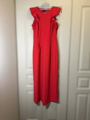 J. Mono crepé rojo sin mangas con volantes talla 4 Crew para mujer Foto 1 de 4