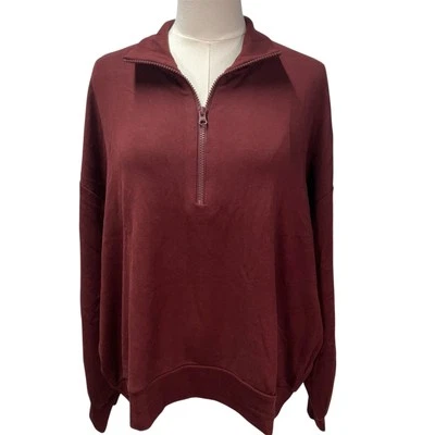 Sudadera Pullover Lou & Grey Signaturesoft Peluche Cuarto Cremallera Mujer XL Borgoña Foto 1 de 4