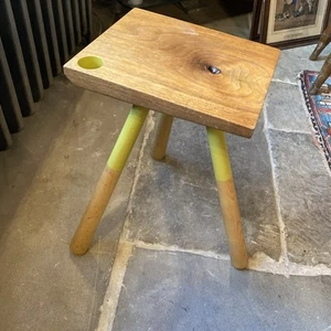 Beautiful Designer Stool Circle 52 By Dan Vangrove Yellow Wood One Off - Picture 1 of 9